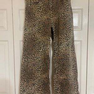GAP Brown Leopard Print High Rise Pants